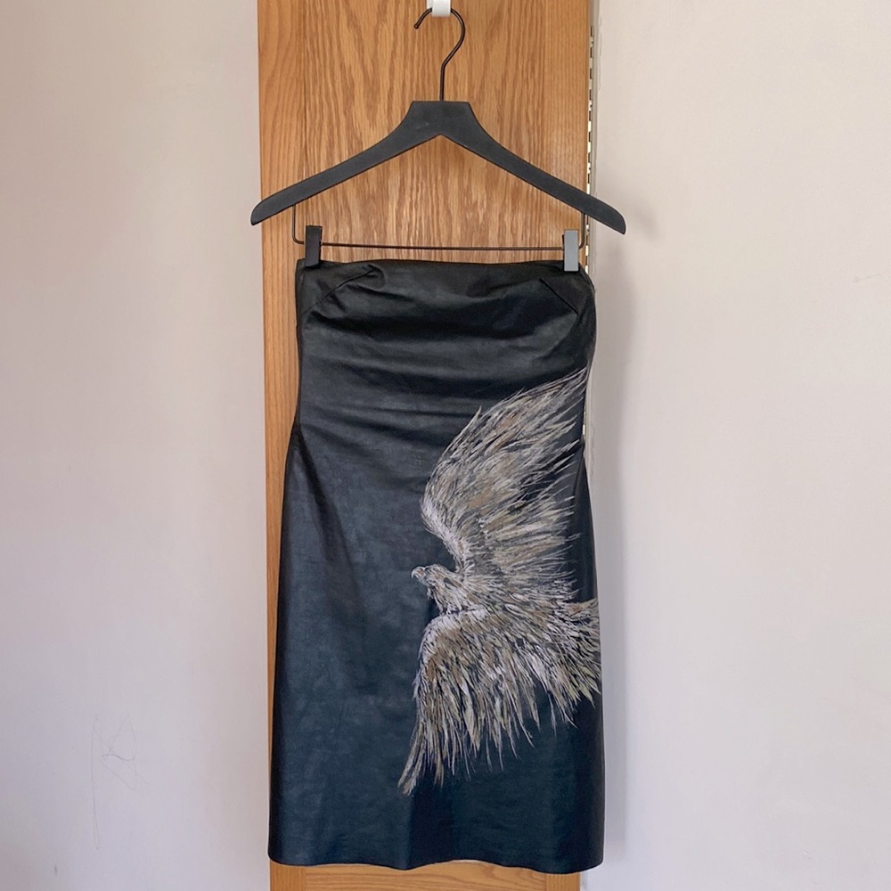 Solo Paris hand painted strapless dress